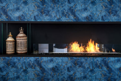 Ecosmart Fire Flex 140BY.BXR Bay Fireplace Insert - Black Finish / Black Burner - ESF.FX.140BY.BXR.B